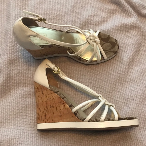 Coach White Wedge Sandals - Picture 2 of 3